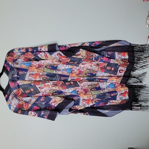 I heart Obama novelty NWT fringe kimono Large - XXL - Picture 7 of 7